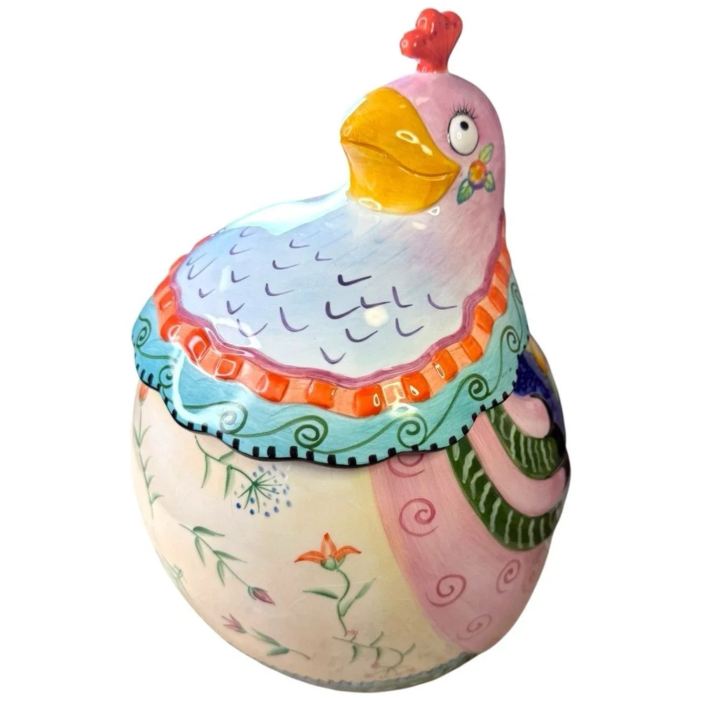 *RARE* Vitange Fitz & Floyd Gypsy Chicken Cookie Jar  10 3/4